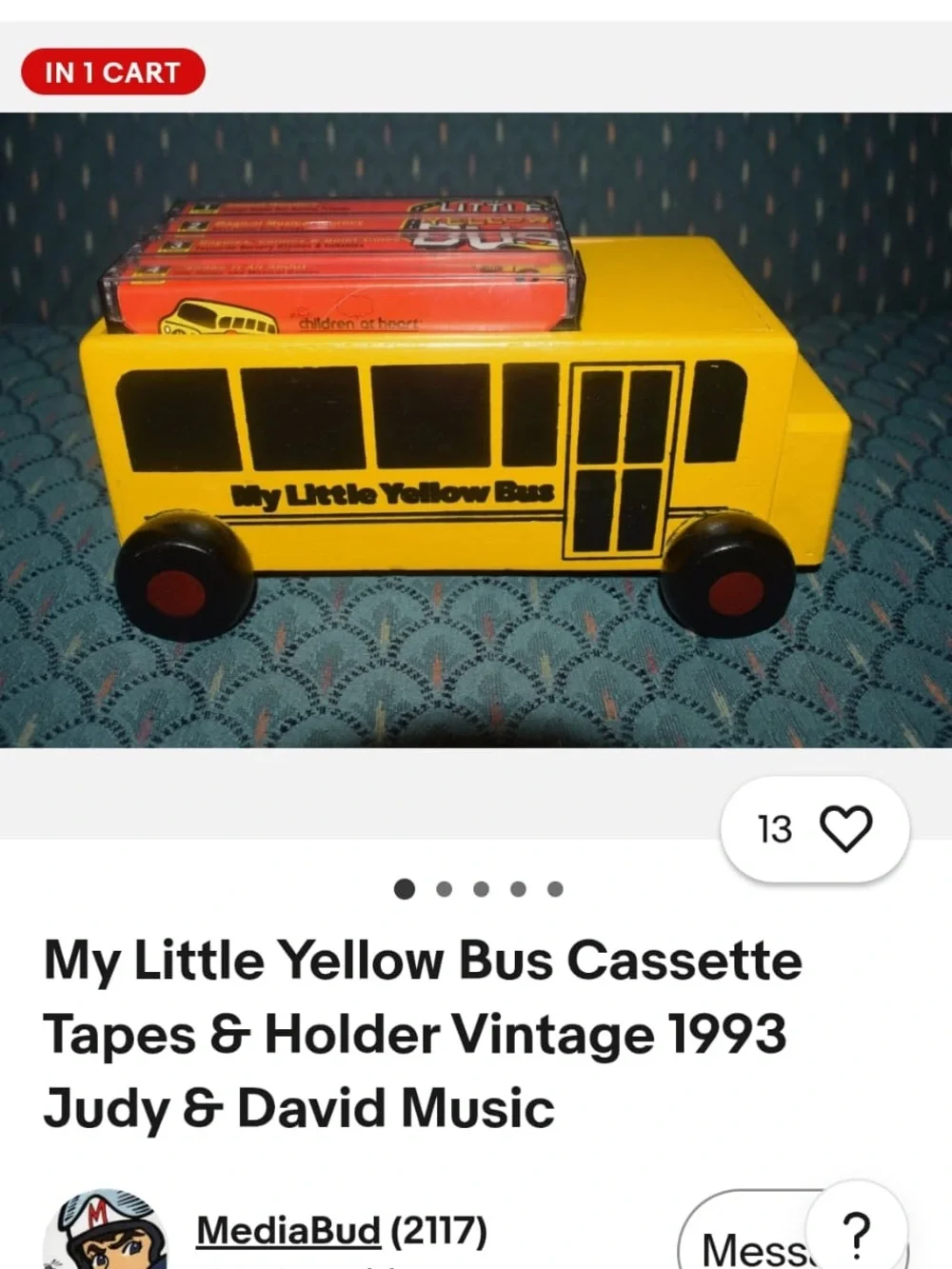 Kids Toy - Yellow Play Bus with Red Wheels
